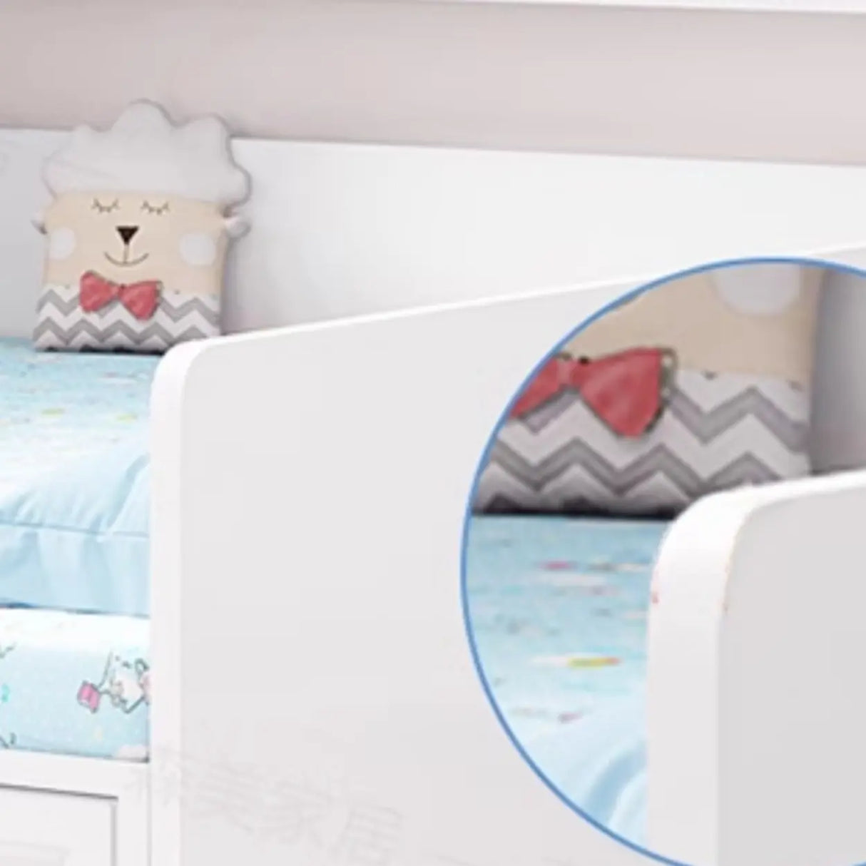 White Wood Queen Untufted Storage Tatami Bed with Drawers Image - 7