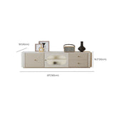 White Wood Shelves Cabinet Drawers Rectangle TV Stand Image - 27