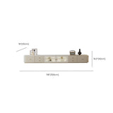 White Wood Shelves Cabinet Drawers Rectangle TV Stand Image - 28