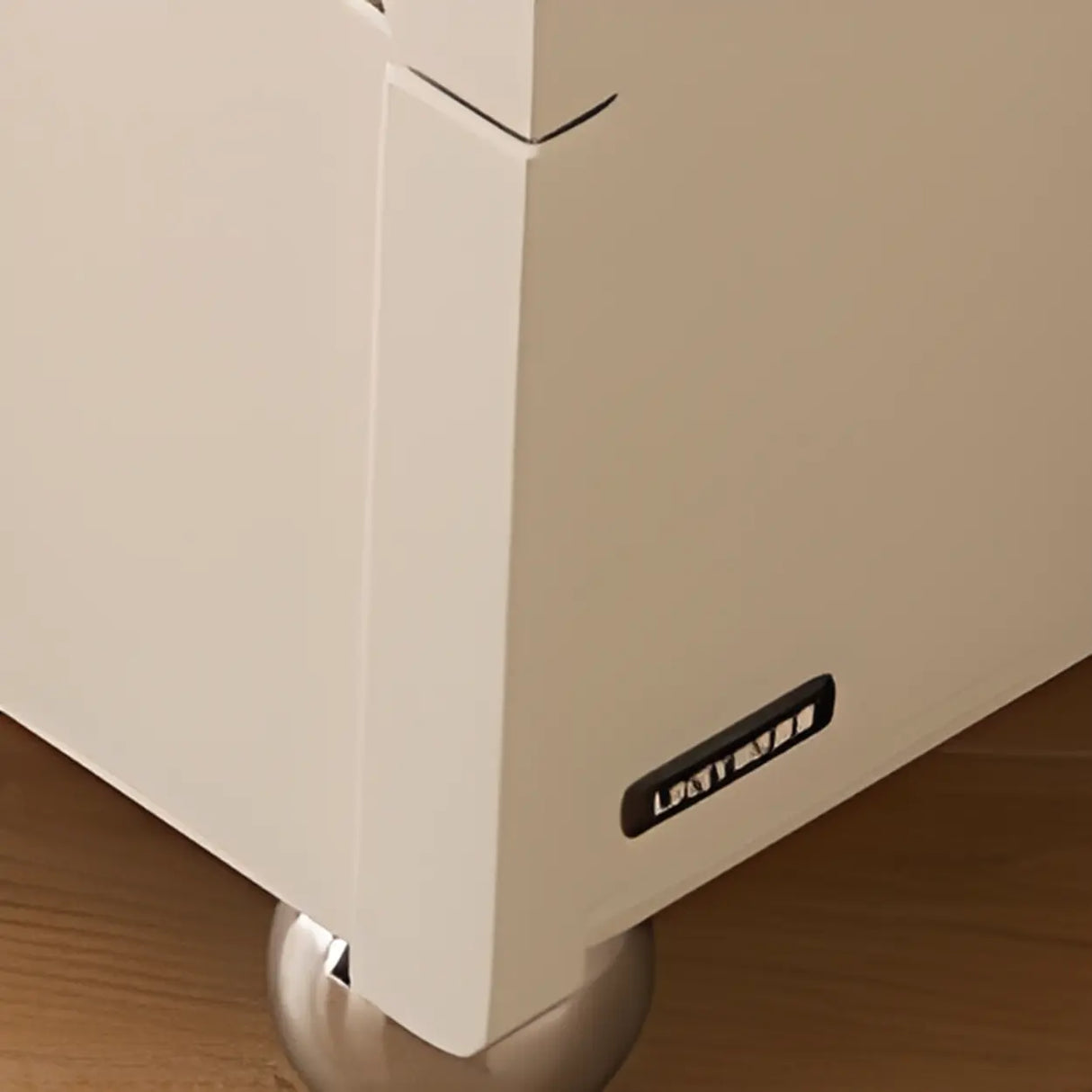 White Wood Short Height Kids Nightstand with Casters Image - 9