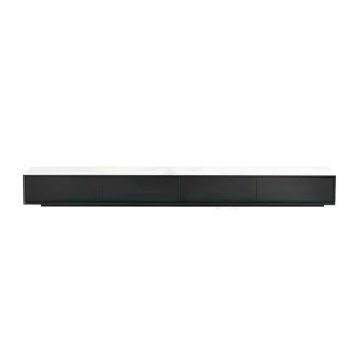 White Wood Slate Long TV Stand with Drawers Image - 6
