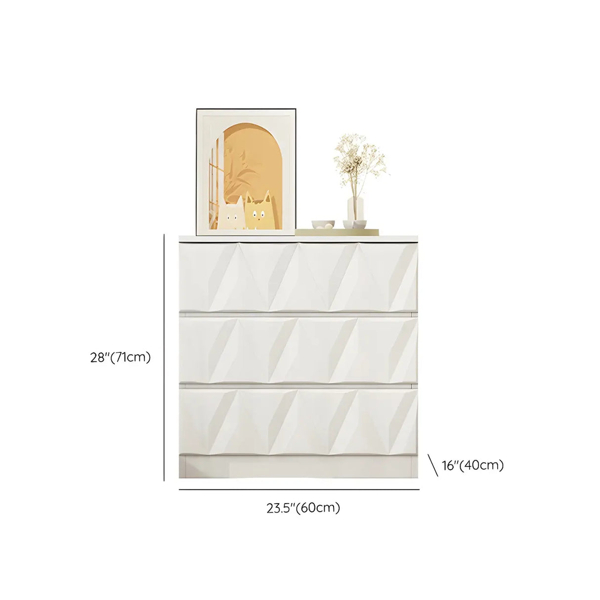 White Wood Soft-Close Drawers Dresser Chest 