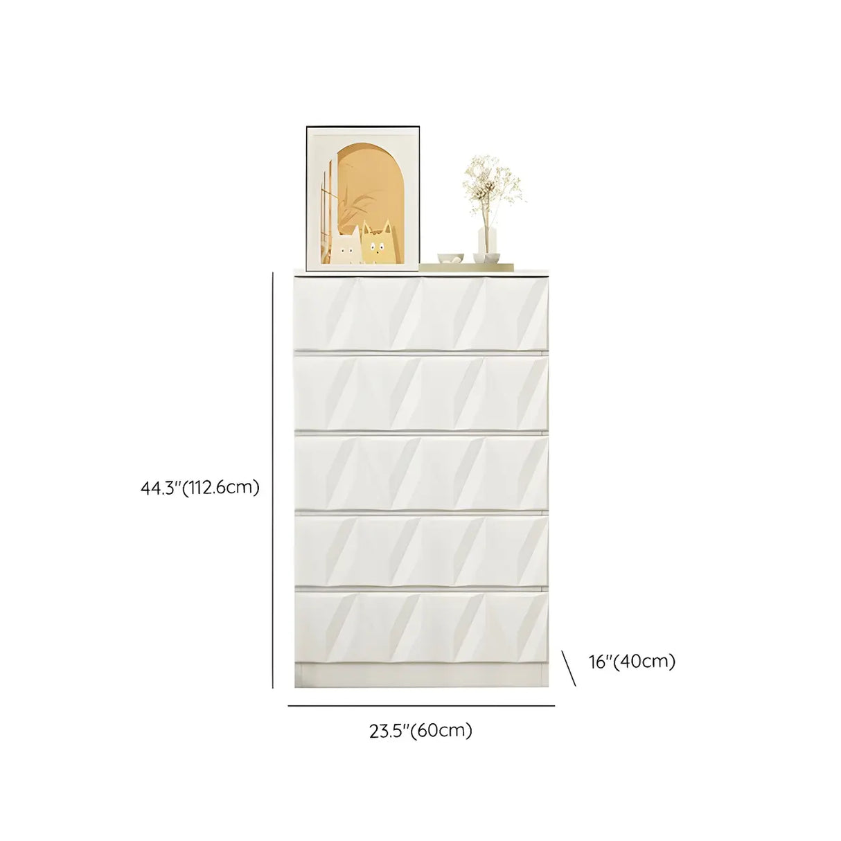 White Wood Soft-Close Drawers Dresser Chest Image - 21