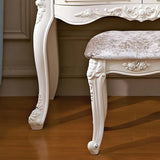 White Wood Standing Makeup Vanity with Drawers Mirror Image - 10
