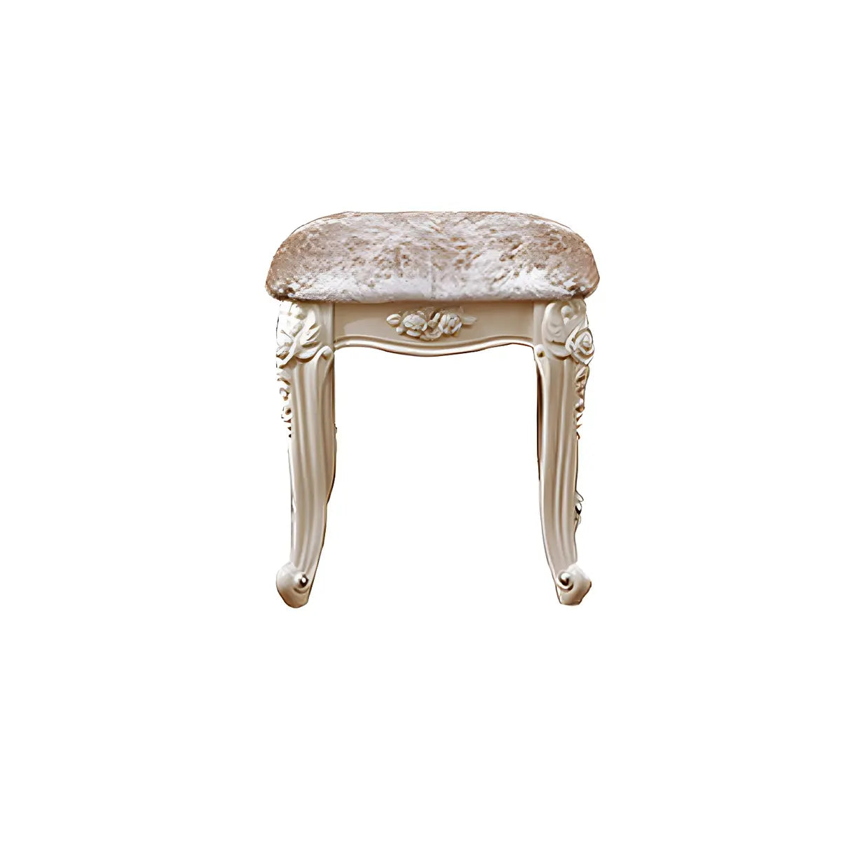 White Wood Standing Makeup Vanity with Drawers Mirror Image - 11