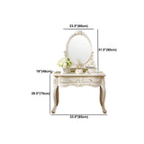 White Wood Standing Makeup Vanity with Drawers Mirror #size