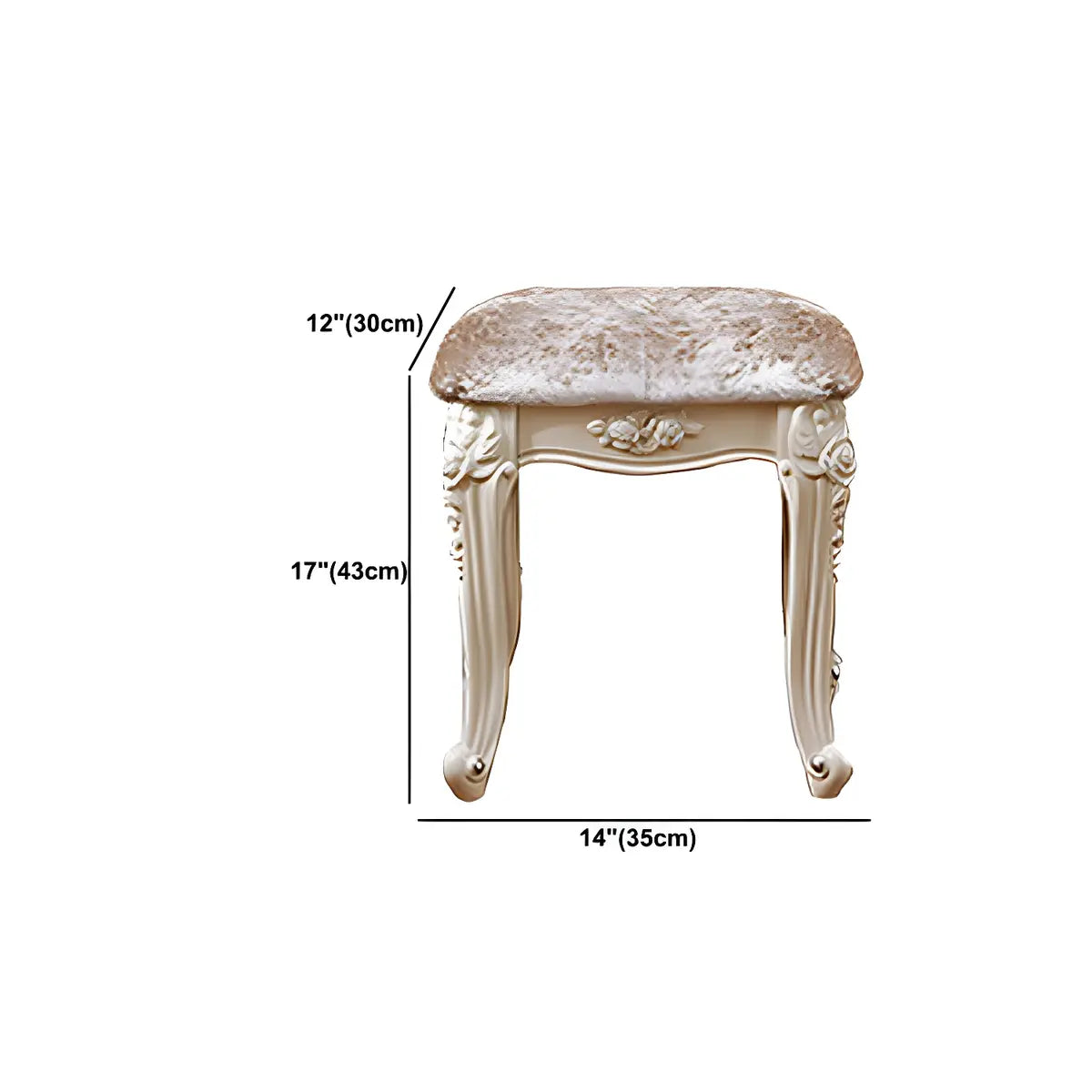 White Wood Standing Makeup Vanity with Drawers Mirror Image - 15