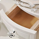White Wood Standing Makeup Vanity with Drawers Mirror Image - 8