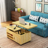 White Wood Storage Convertible Lift Top Coffee Table Image - 10