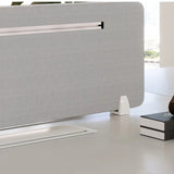 White Wooden Computer Desk with Drawers for Four Image - 11