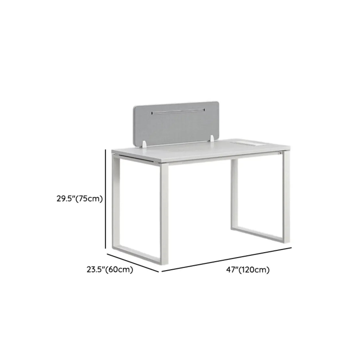 White Wooden Computer Desk with Drawers for Four 