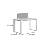 White Wooden Computer Desk with Drawers for Four #size