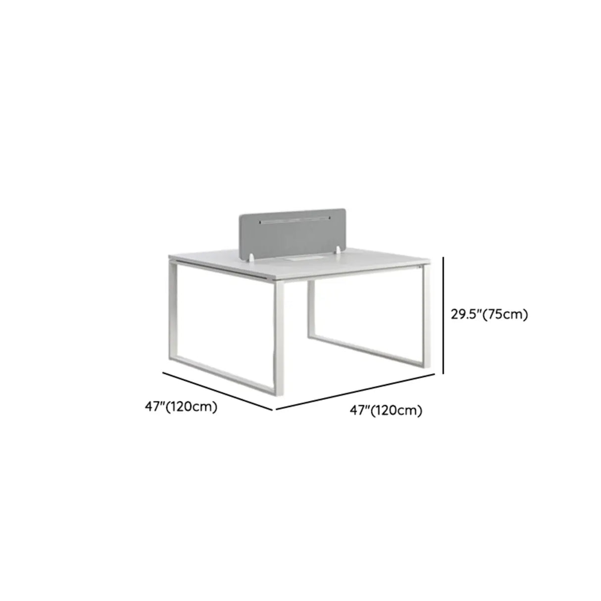 White Wooden Computer Desk with Drawers for Four Image - 13