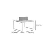 White Wooden Computer Desk with Drawers for Four Image - 13