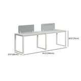 White Wooden Computer Desk with Drawers for Four Image - 15