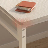 White Wooden Computer Desk with Storage Image - 6
