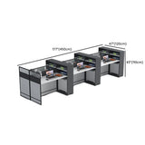 White Wooden Computer Multi-personal Desk with Hunch Image - 17