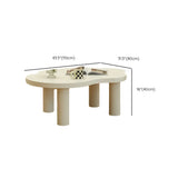 White Wooden Free Form Coffee Table with Four Legs Image - 11