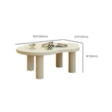 White Wooden Free Form Coffee Table with Four Legs Image - 13