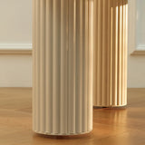White Wooden Free Form Coffee Table with Four Legs Image - 9