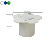 White Wooden Free Form Flower Shape Coffee Table Image - 16