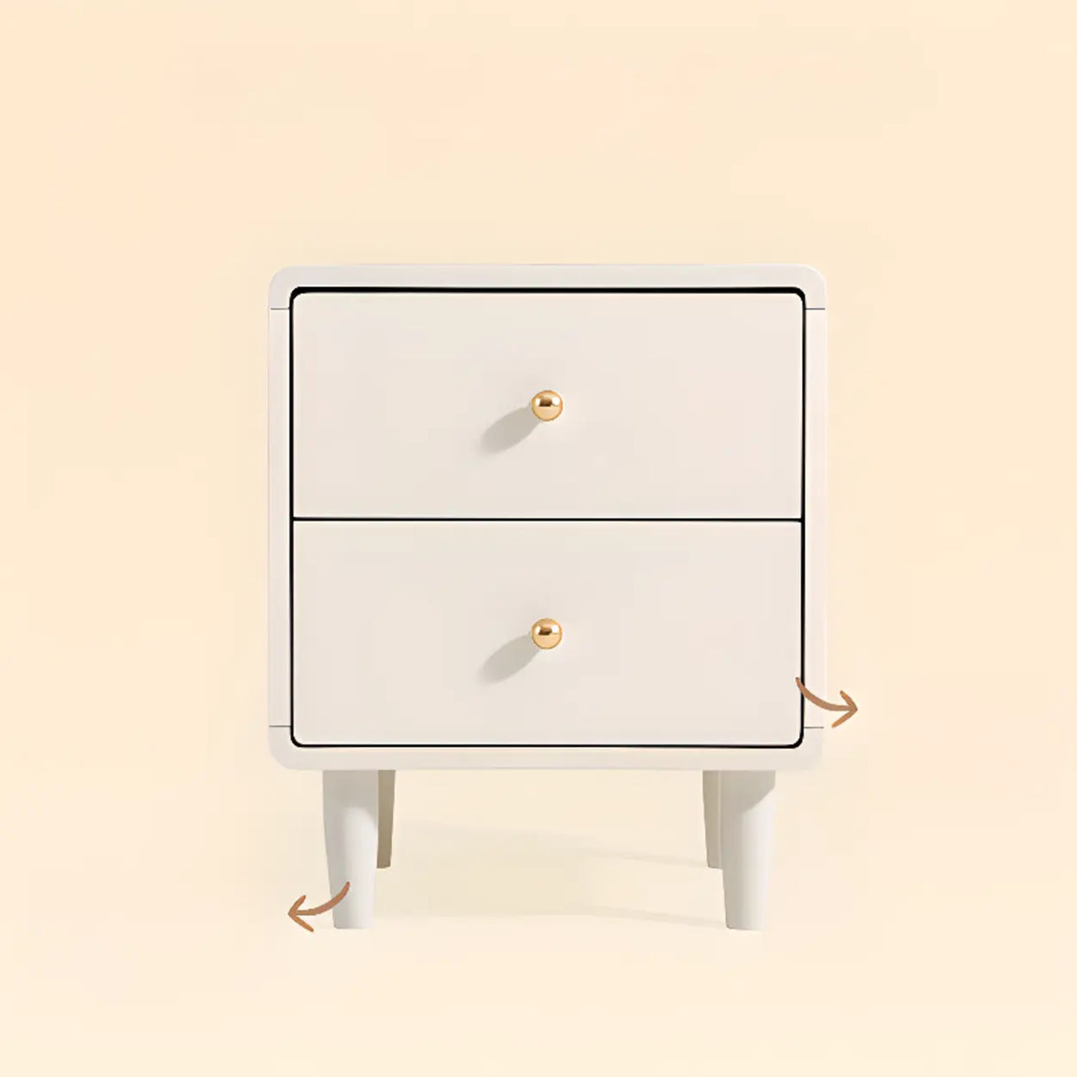 White Wooden Open Storage Kids Nightstand with Legs Image - 10