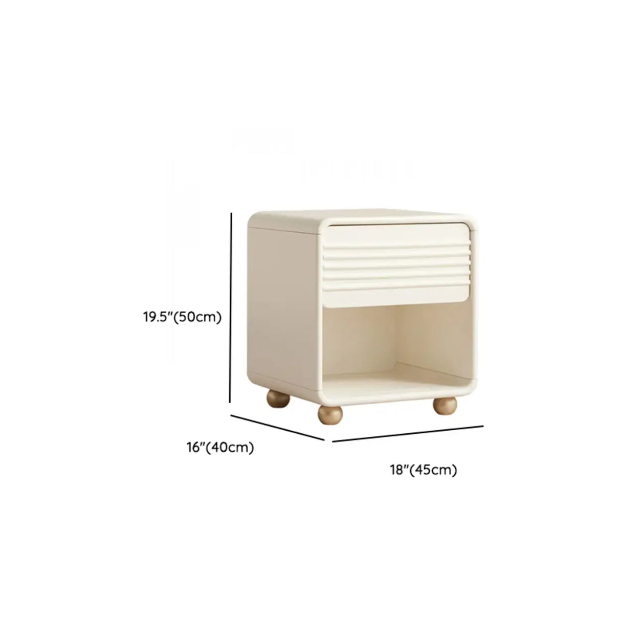 White Wooden Open Storage Kids Nightstand with Legs Image - 14