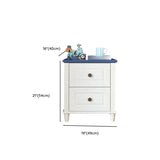 White Wooden Open Storage Kids Nightstand with Legs Image - 16