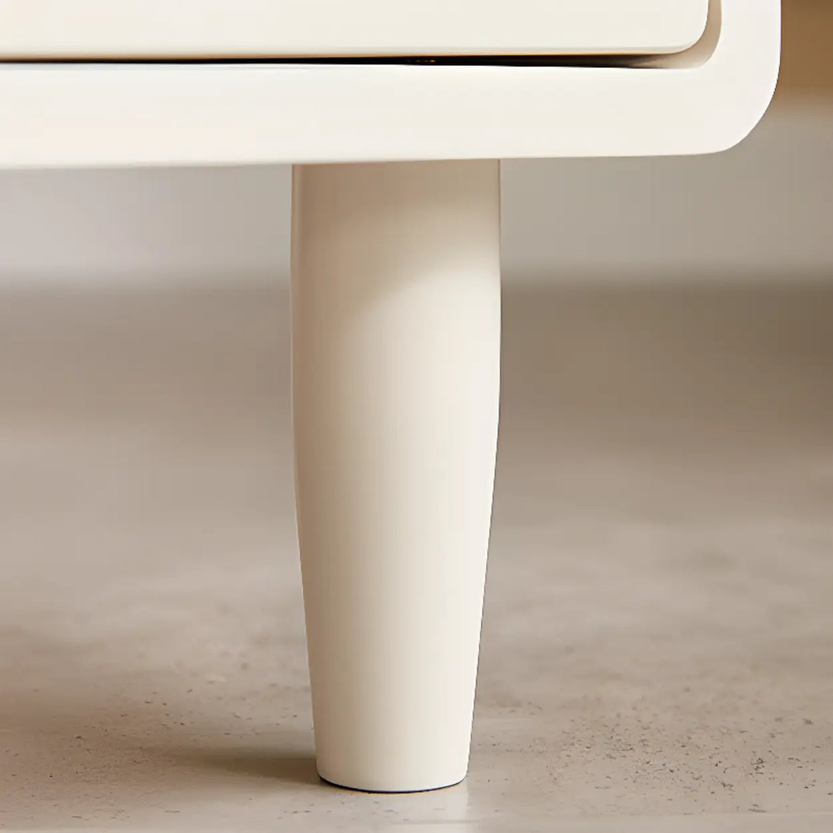 White Wooden Open Storage Kids Nightstand with Legs Image - 8