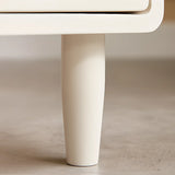 White Wooden Open Storage Kids Nightstand with Legs Image - 8