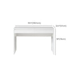 White Wooden Rectangular Single Desk with Drawers #size