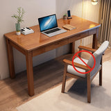 White Wooden Single Writing Desk with Drawers Image - 3