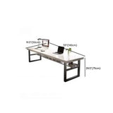 White Wooden Writing Desk with Drawers and Shelves Image - 11