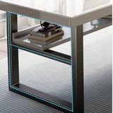 White Wooden Writing Desk with Drawers and Shelves Image - 5
