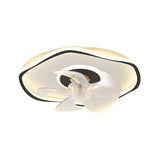Flush Round Wave Modern Remote Ceiling Fan with Light Image - 5