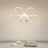 Fashion Flower Recessed Ceiling Fan with LED Light Image - 1