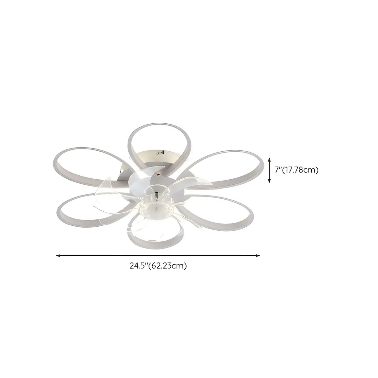 Fashion Flower Recessed Ceiling Fan with LED Light Image - 10