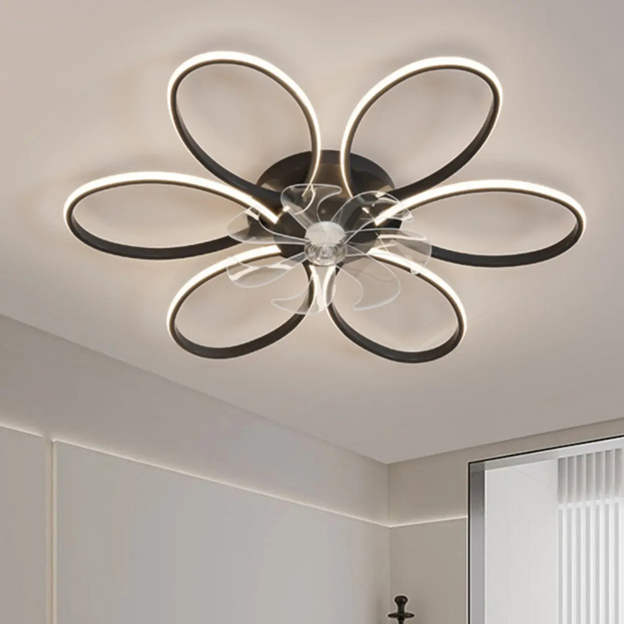 Fashion Flower Recessed Ceiling Fan with LED Light Image - 2