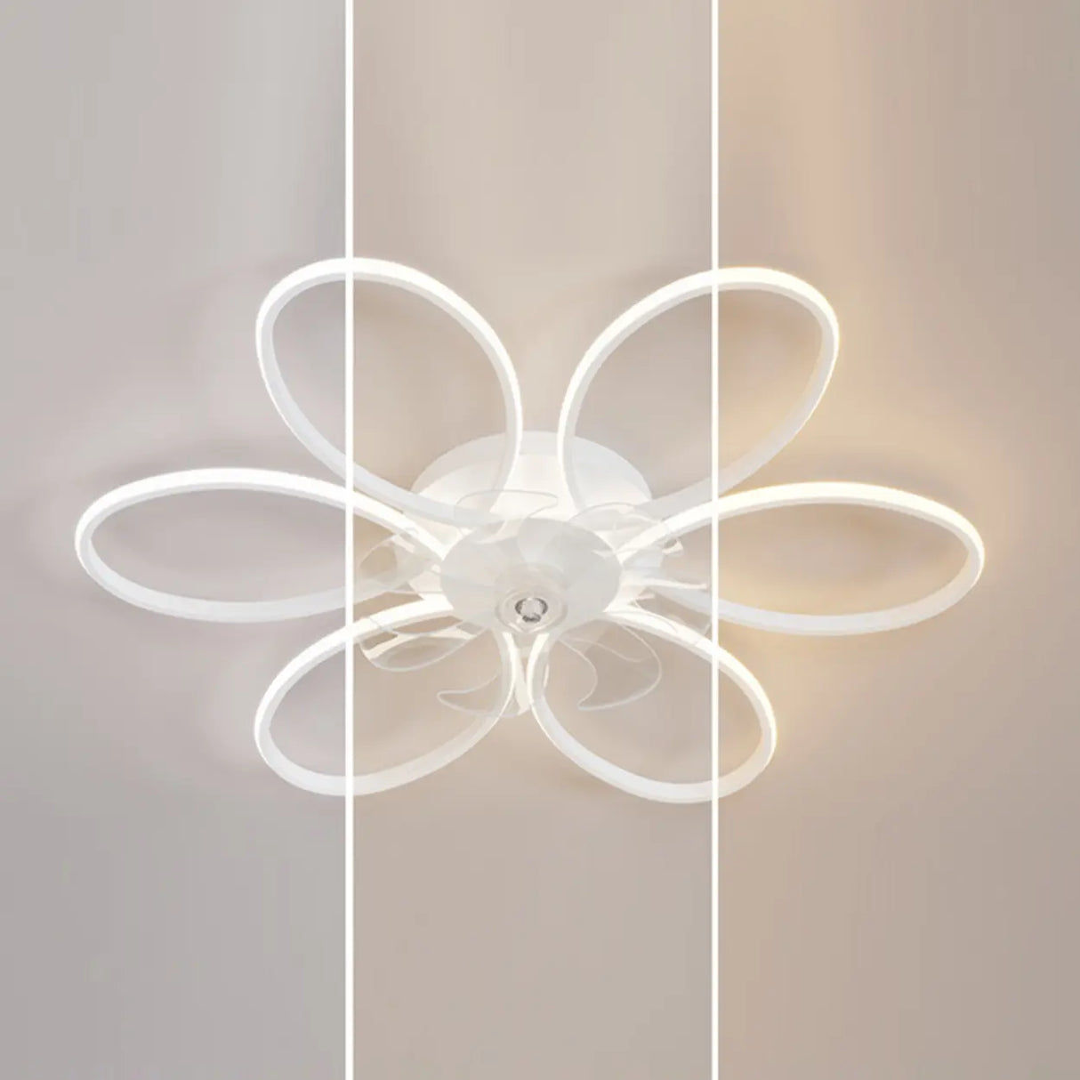 Fashion Flower Recessed Ceiling Fan with LED Light Image - 8