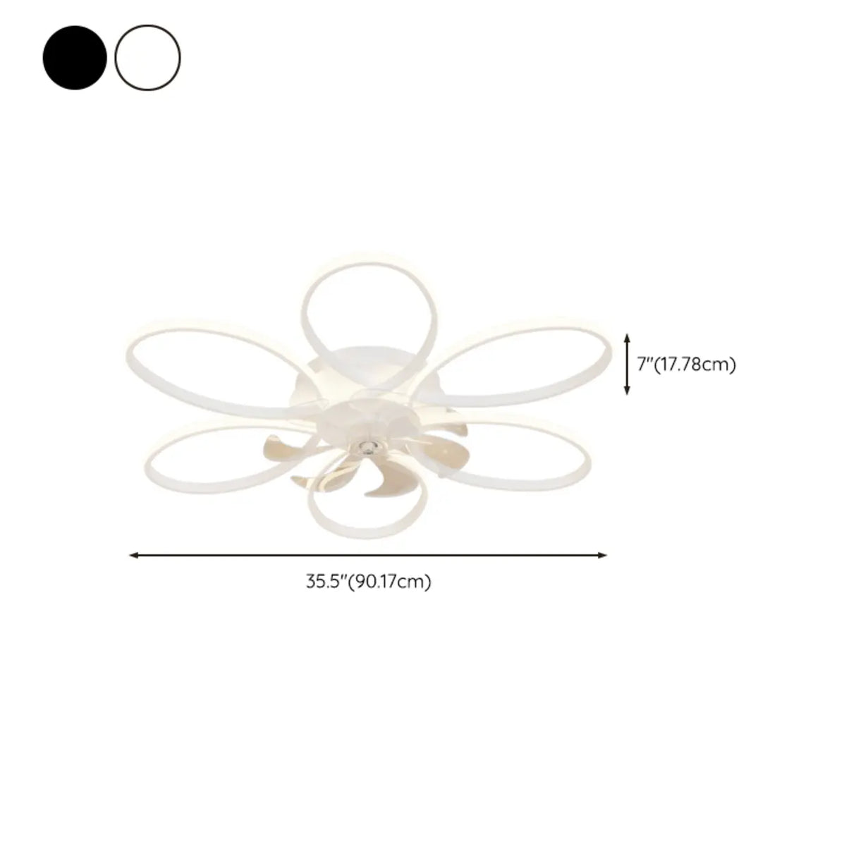 Fashion Flower Recessed Ceiling Fan with LED Light 