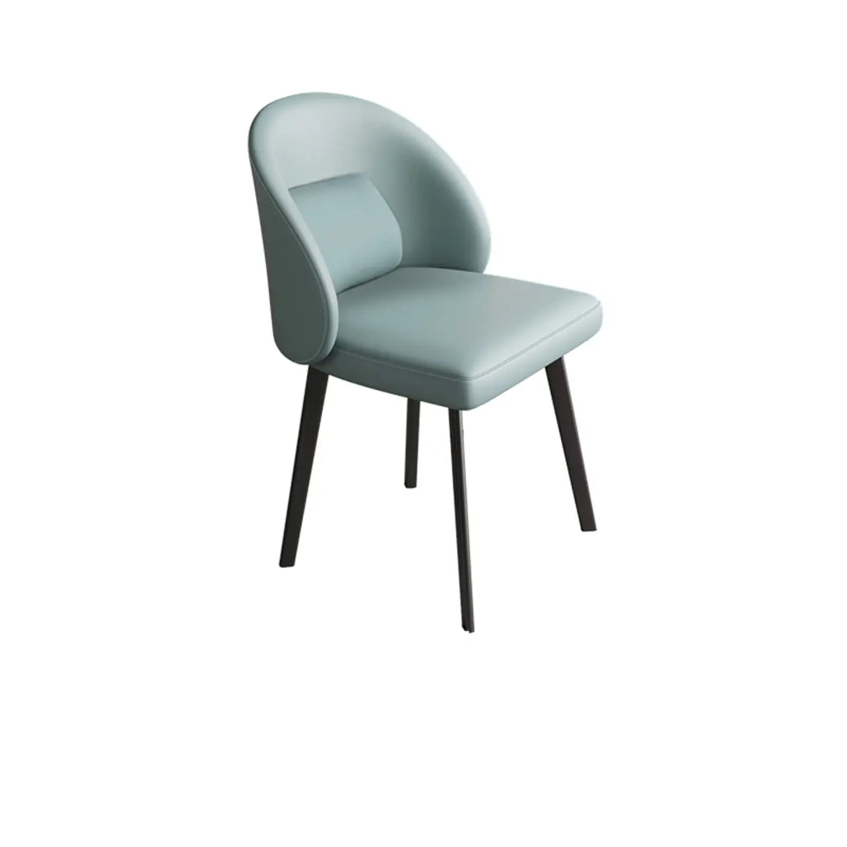 Wingback Leather Round Upholstered Dining Chair Beige Image - 9