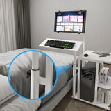Wood Adjustable Computer Desk with Shelves and Casters Image - 8