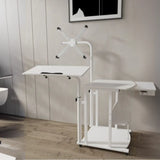 Wood Adjustable Computer Desk with Shelves and Casters Image - 2