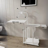 Wood Adjustable Computer Desk with Shelves and Casters Image - 2