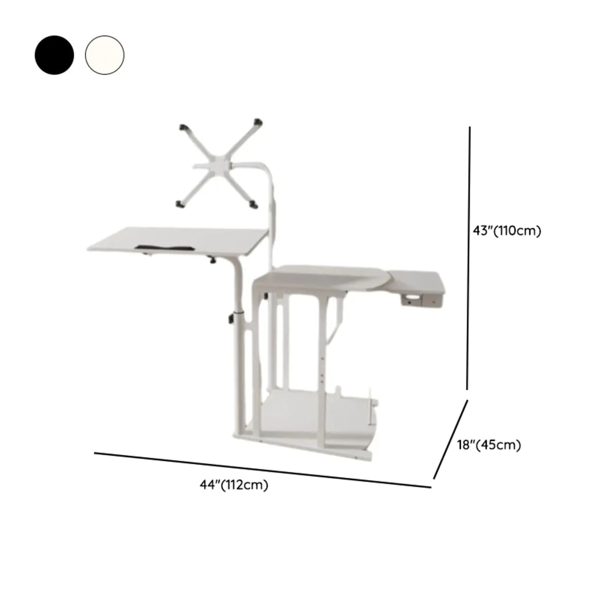 Wood Adjustable Computer Desk with Shelves and Casters 