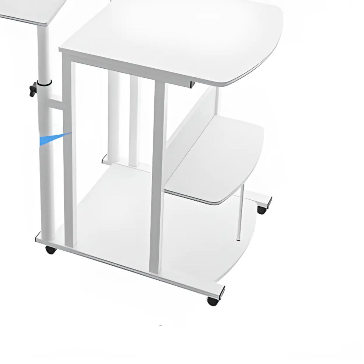 Wood Adjustable Computer Desk with Shelves and Casters Image - 7