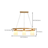 Wood and Glass Geometric Pendant Island Ceiling Light #size