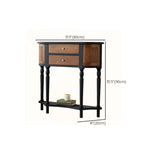 Wood Black-Brown Entry Cabinet Half Moon Console Table #size