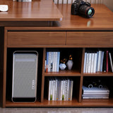 Wood Butcher Block Retractable Storage Computer Desk Image - 9