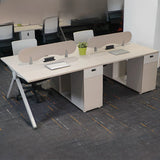 Wood Cabinet Exterior Shelf Dividers Computer Desk Image - 5